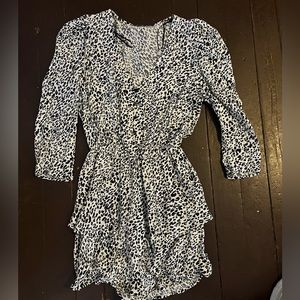 Zara Animal Print Dress Black and White XS